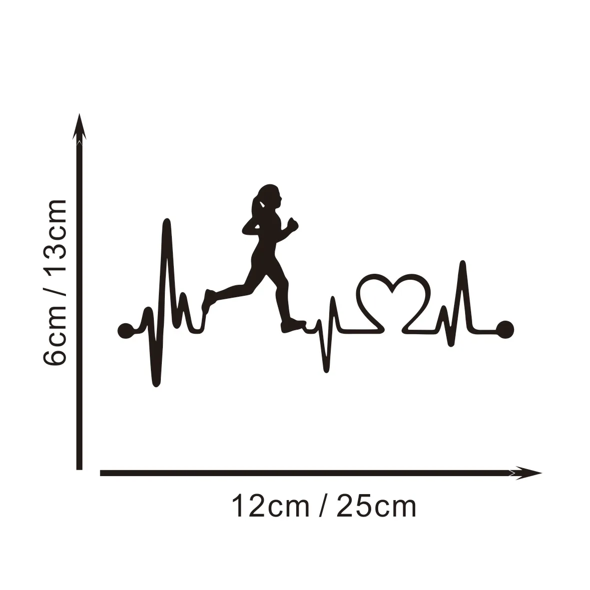 

Run Girl Heartbeat Vinyl Decals – Waterproof Car Stickers for Windows & Bumper, Energetic Auto Styling