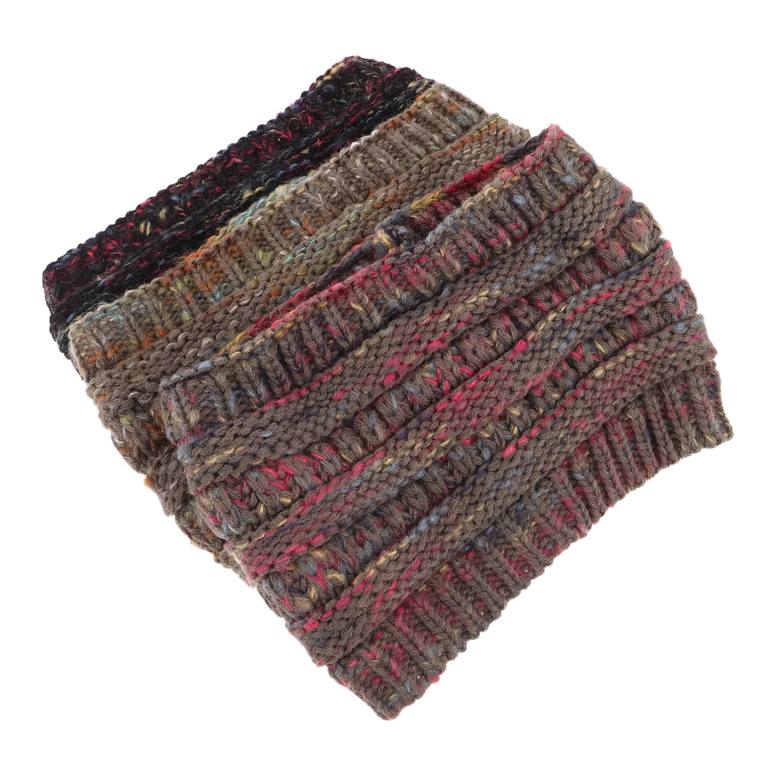 

3pcs Women'S Warm Knit Headband Lined Stretchy Ear Warmer For Winter Festival Party Hair Accessories Vintage Crochet Headbands