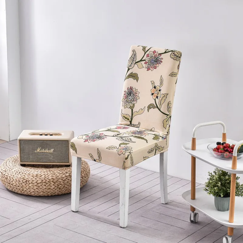 1/2/4/6Pcs Print Dining Chair Cover Elastic Chair Slipcover Case Stretch Chair Covers for Wedding Hotel Banquet