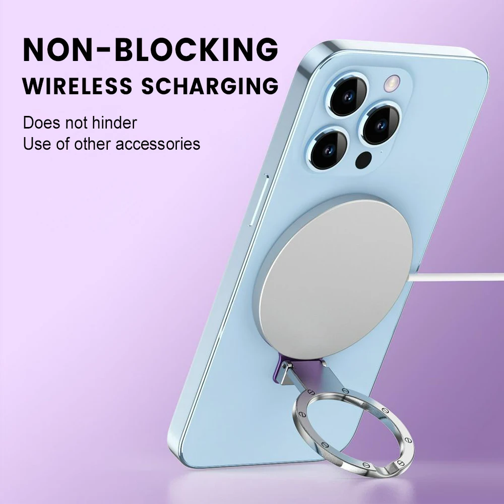 360 Magnetic Phone Holder Stand Magnet Finger Ring Socket For Magsafe Wireless Charging For iPhone 17 16 15 Cellphone Bracket ﻿ view 4