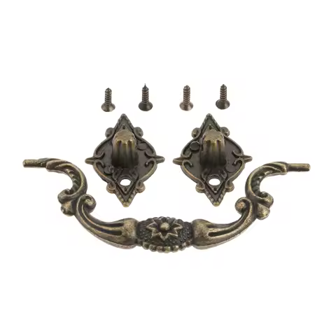 1PC Vintage Pull Handle With Screws Kitchen Box Knob Furniture Hardware Durable And Easy To Install Length 95mm/116mm/155mm