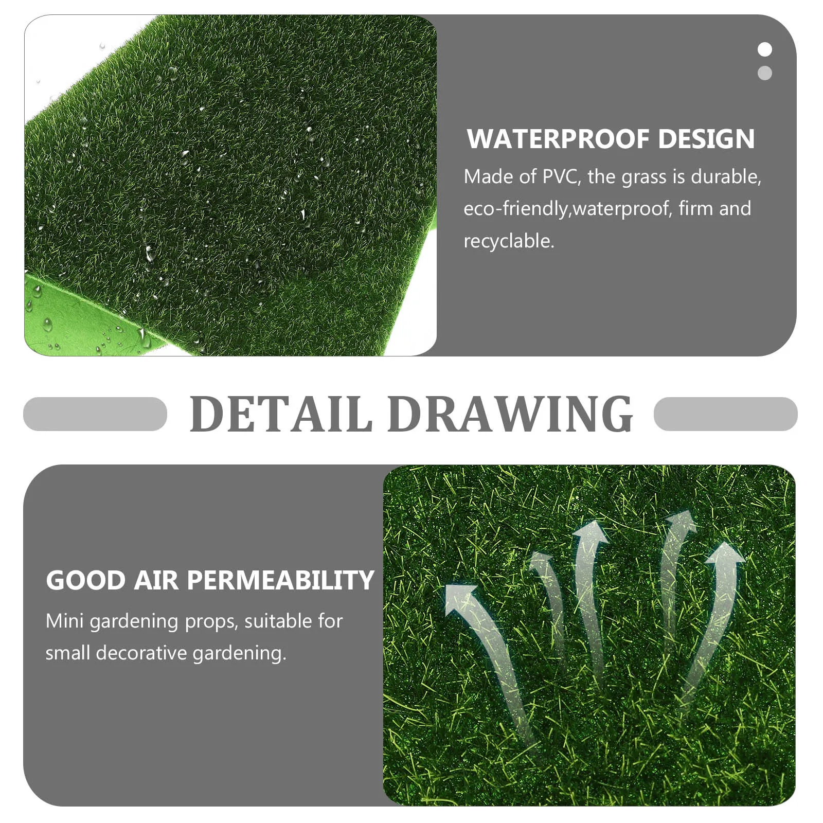 

2pcs 30X30Cm Artificial Grass Simulation Turf Lifelike Moss Mat For Mini Garden Diy Landscaping Decor Fairy Grass Ornament