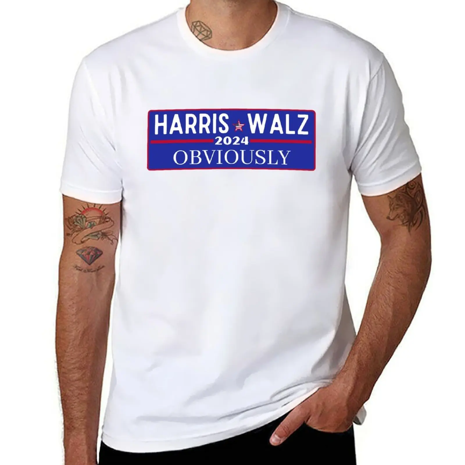 

Harris walz 2024 obviously, kamala harris funny T-Shirt t shirts with prints man t shirts cotton T-shirt