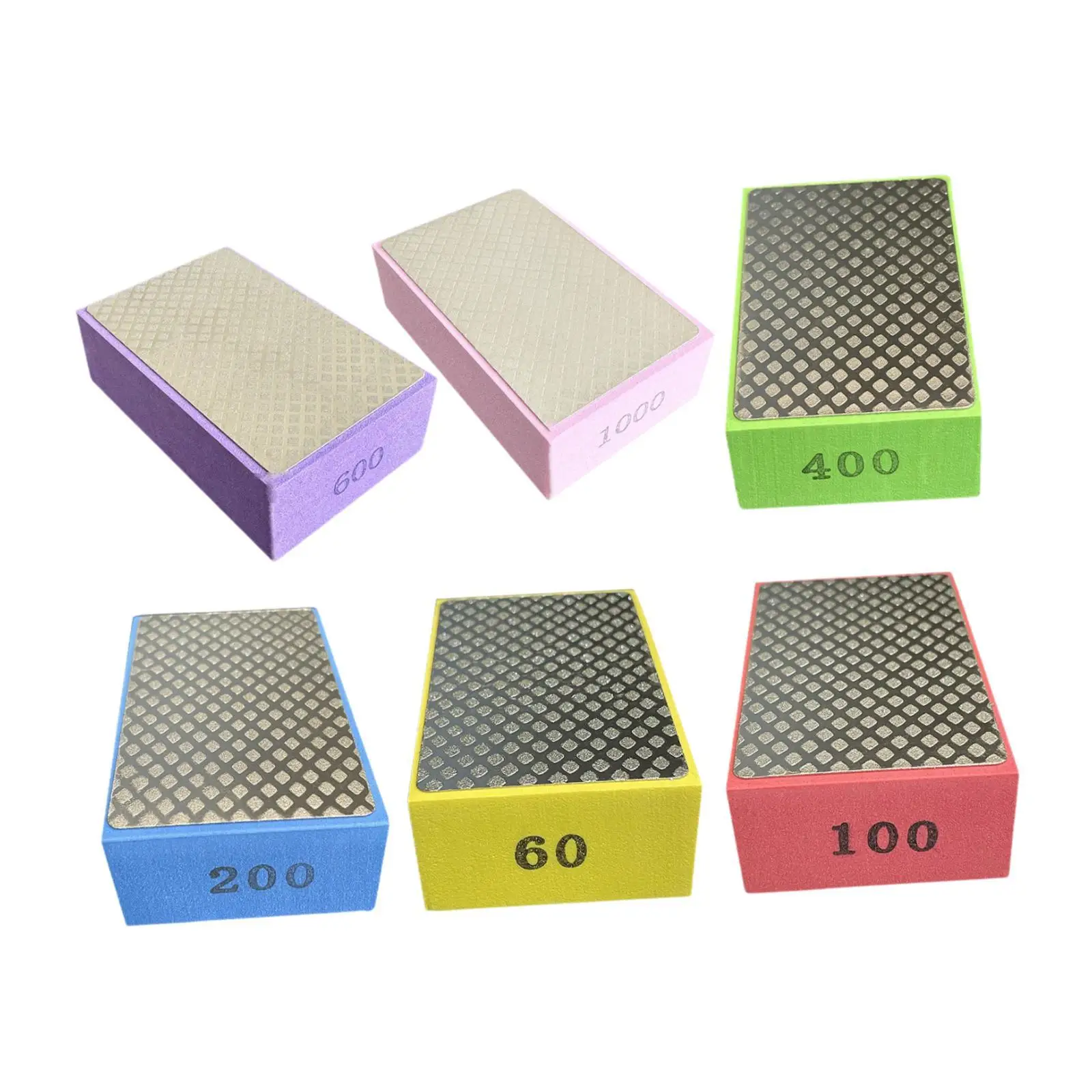 

6 Pieces Hand Polishing Pads Practical Easy to Use Lightweight Reusable Sanding Blocks for Glass Metal Stone Marble