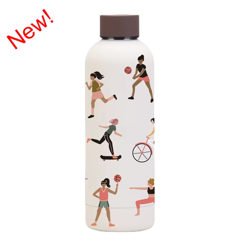 Thermos Bottle Coffee Cup Stainless Steel Tumbler Cute Korean Travel Insulated Flask Thermal Water Bottle Kawaii Coffee Mug