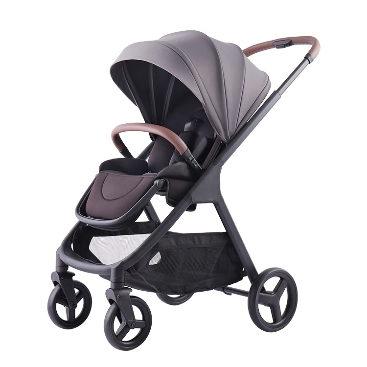 

High Quality Luxury Baby Pram Stroller New Design Multi-Functional Foldable Carriage With Five-Point Safety Belt Made From PU