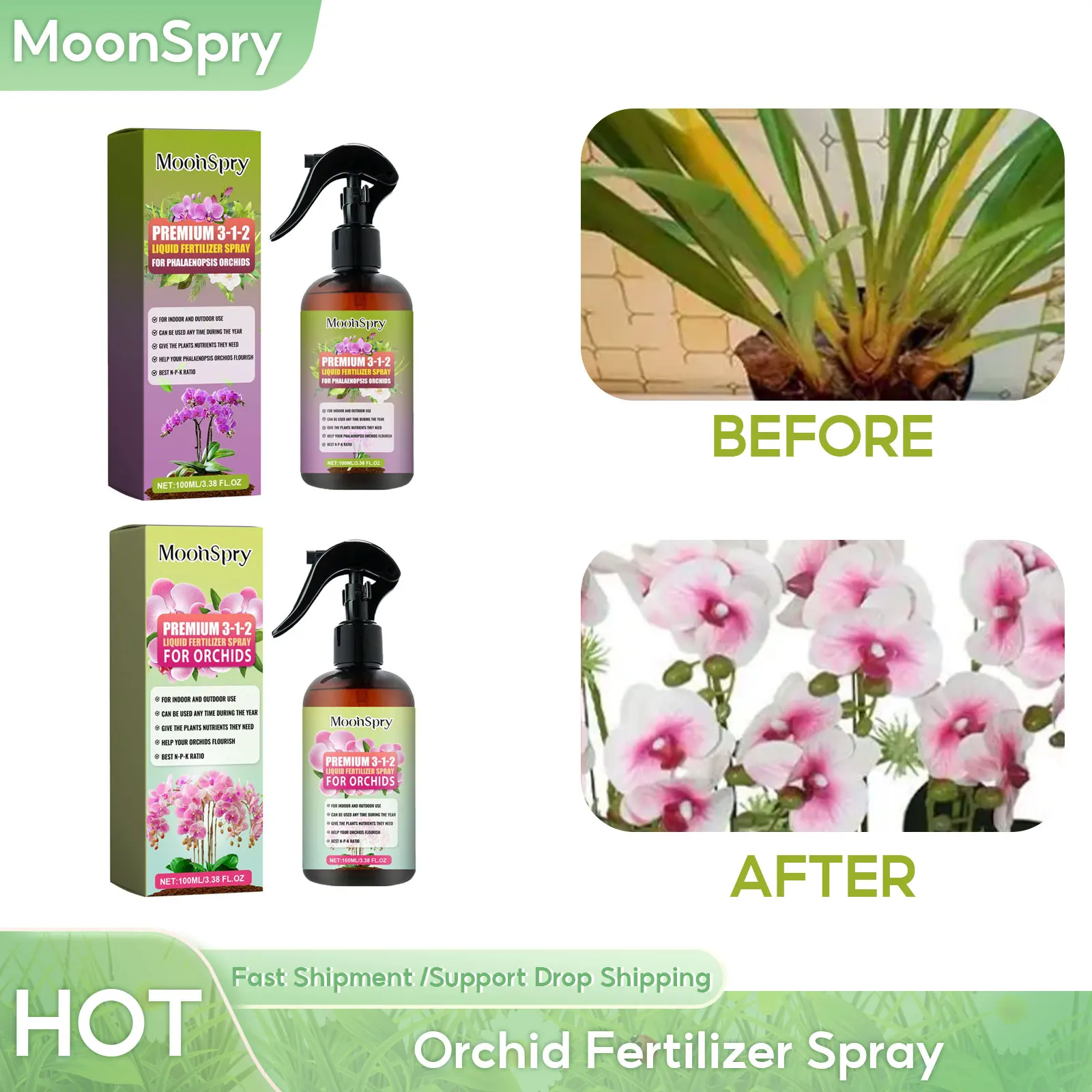 

Orchid Fertilizer Spray Leaf Growth Nutrient Misting Nutrients Supplies Orchid Bloom Booster Professional Misting Fertilizers