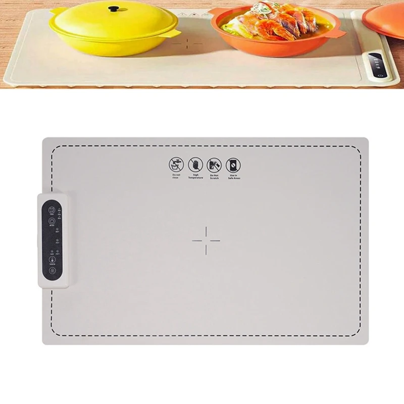 Foldable Flexible Silicone Household Table Hot Plate, 3-Speed Adjustable Temperature Food Heating Pad US Plug