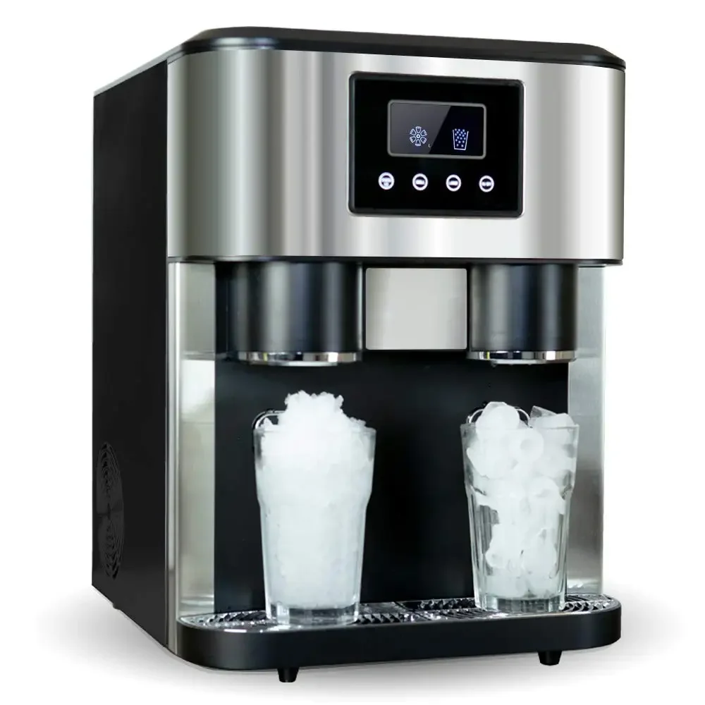 Automatic 15kg Household Portable Ice Maker & crusher 2 Size Ice Cubes Self-Cleaning Ice Making Machine Home Use Party ETL CB CE