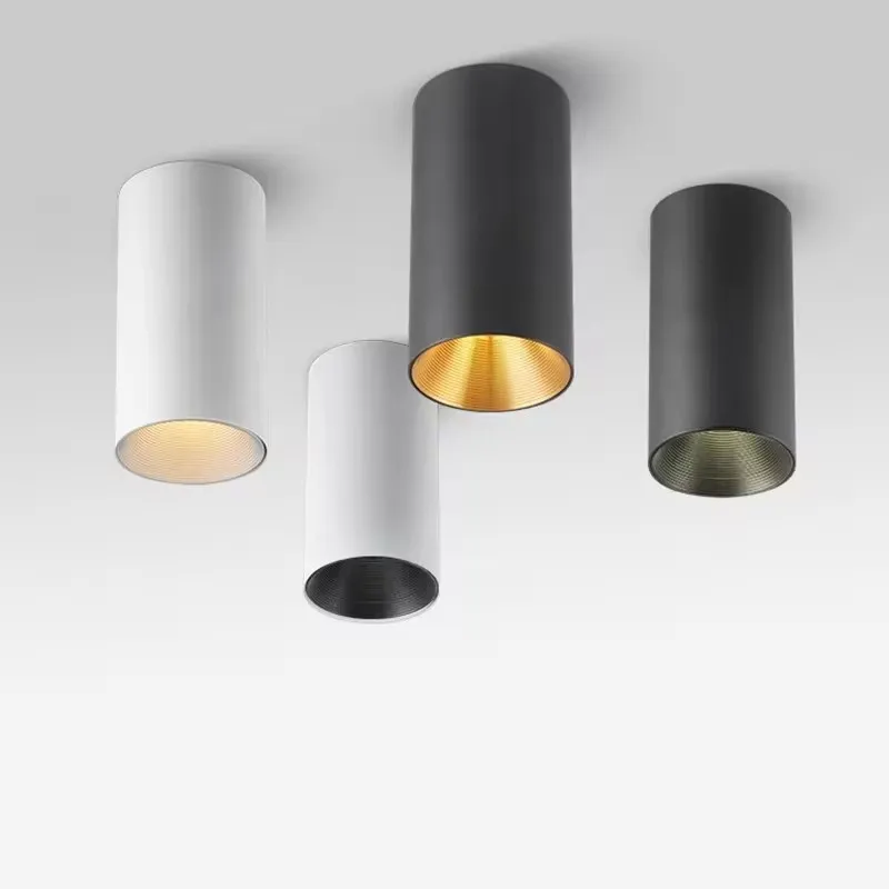 

2025 New Cylindrica Surface Mounted Anti-Glare LED Downlights 10W 15W 24W Dimmable COB Ceiling Lamps Spot Lights AC110V 220V