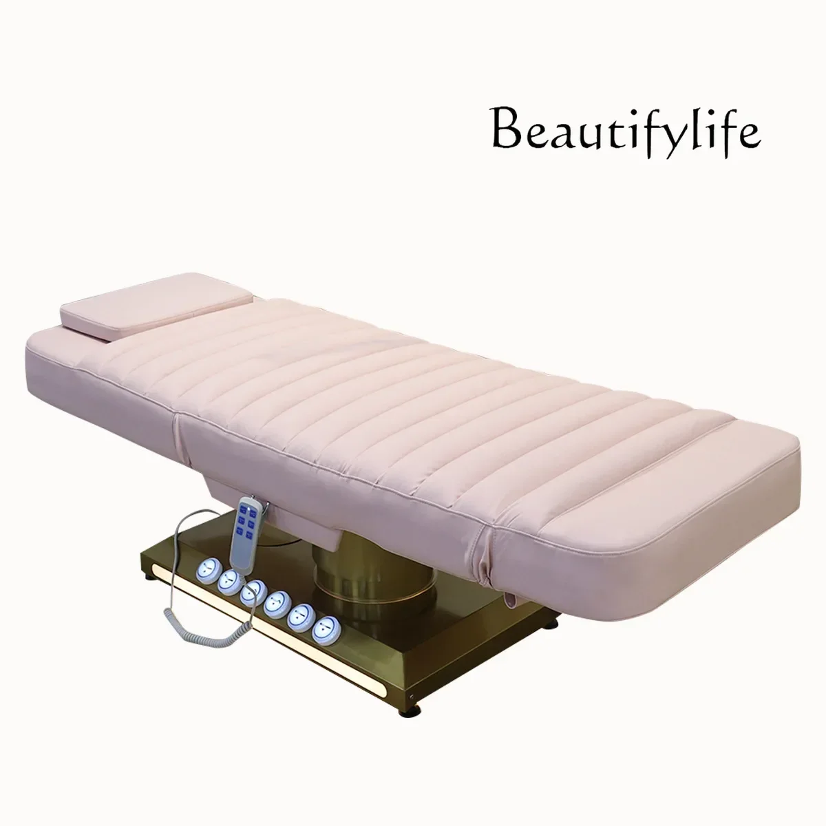 

Electric beauty bed with foot control heating bed Electric lifting skin management Bedside massage treatment bed