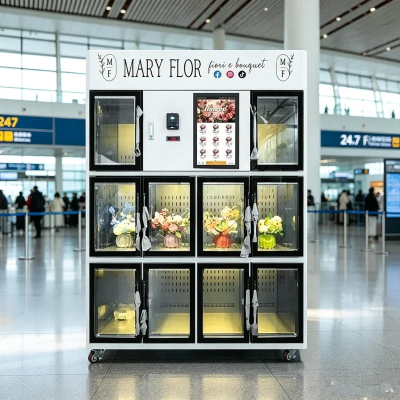 Flower Floarl Bouquet Vending Machine Hospital Shopping Center Self Service Flower Vending Machine Factory Pricing Customized
