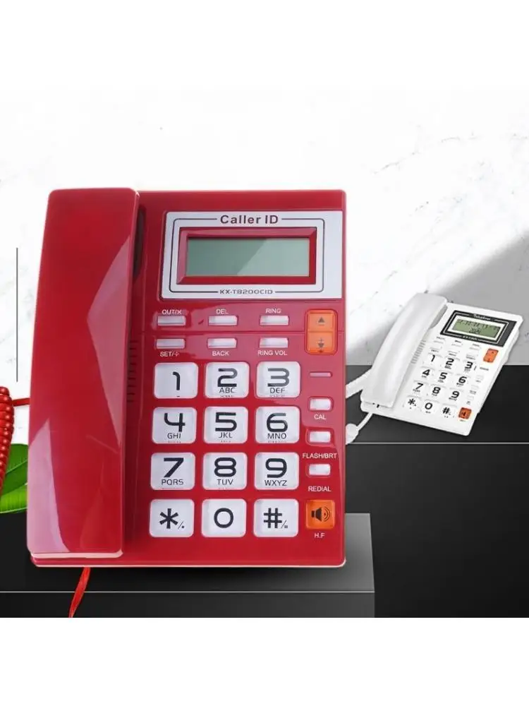 

652F Landline Telephone Corded Desktop Large Button Phone with Caller Display Telephone Front Desk Home Office Telephone
