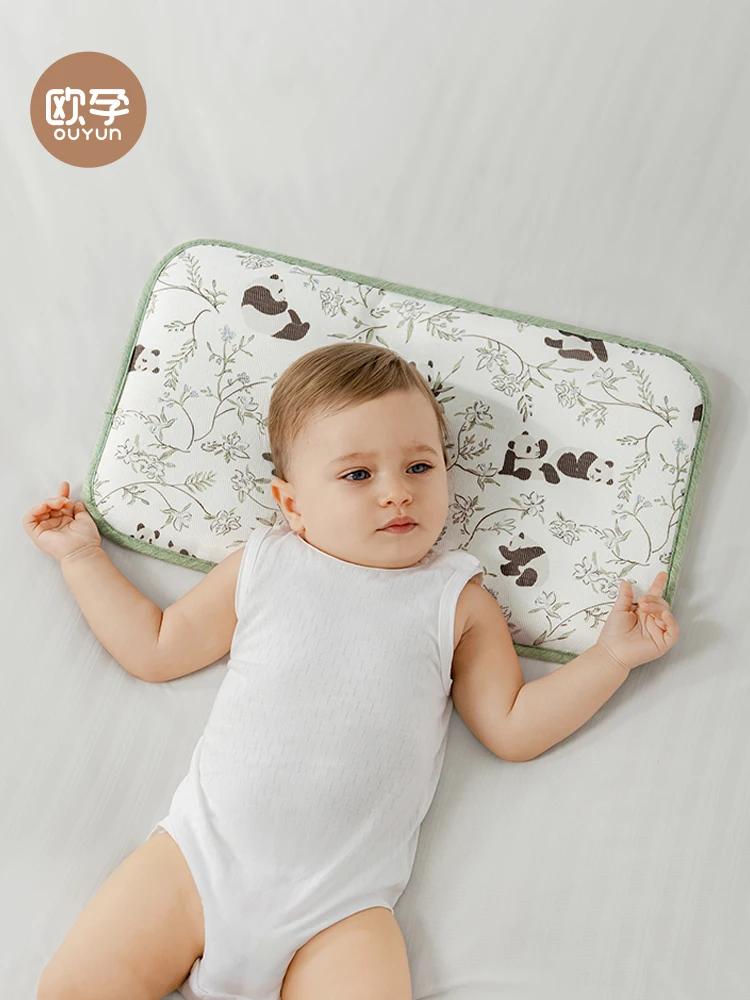 신생아 0-6개월부터 1-3세까지 사용 가능한 아기 베개, 여름 아이스 실크 쿨링 클라우드 시트 베개