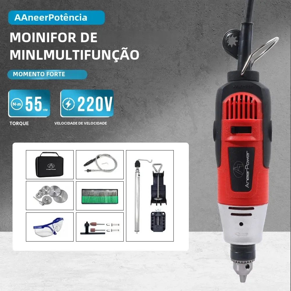 260w mini broca elétrica gravador máquina de polimento ferramenta elétrica rotativa dremel moagem gravura caneta com acessórios 6.5mm mandril
