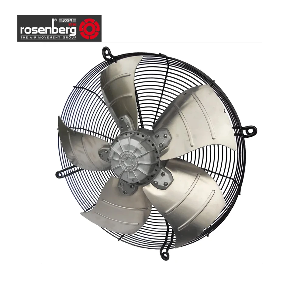 Rosenberg AKSD500-4N M177C1000 400V AC 1.68A 1.0A  810W 590W 1362RPM 1104RPM Condenser Refrigeration Industry Axial Cooling Fan