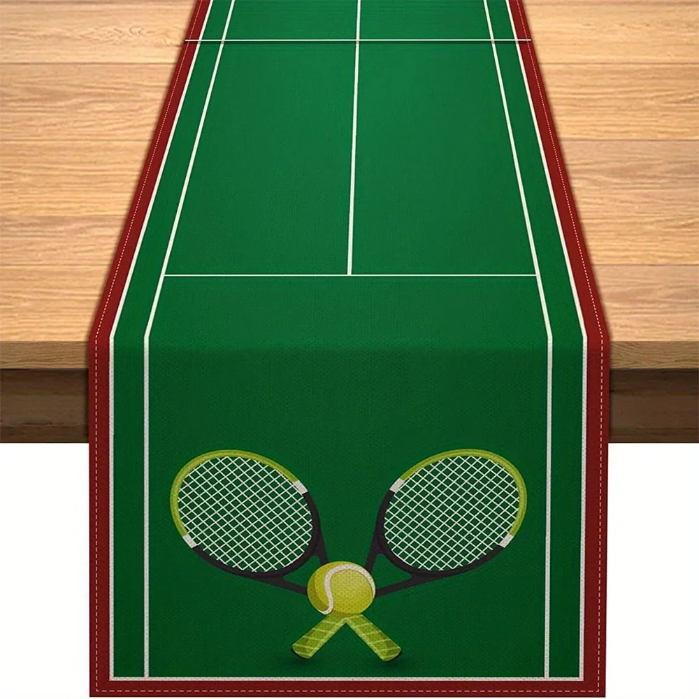 1 Piece Tennis Court Table Runner for Farmers, Indoor, Kitchen, Anniversary, Table Decoration, Parties and Wedding Decorations, Household Items
