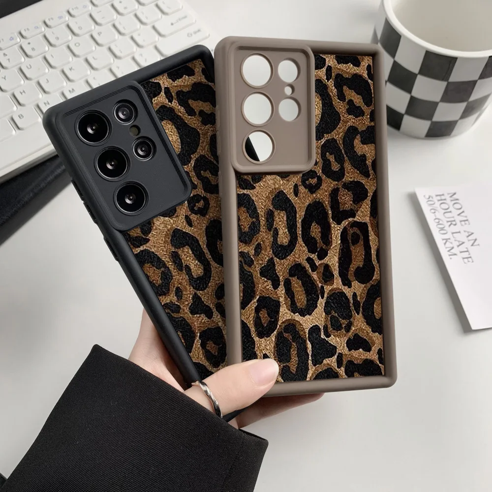 Leopard Print Phone Case For Samsung A16 A06 A55 A54 5g A34 A53 A25 A52 A32 A73 A24 A35 A15 S21 S23 FE S22 S24 Ultra Plus Cover