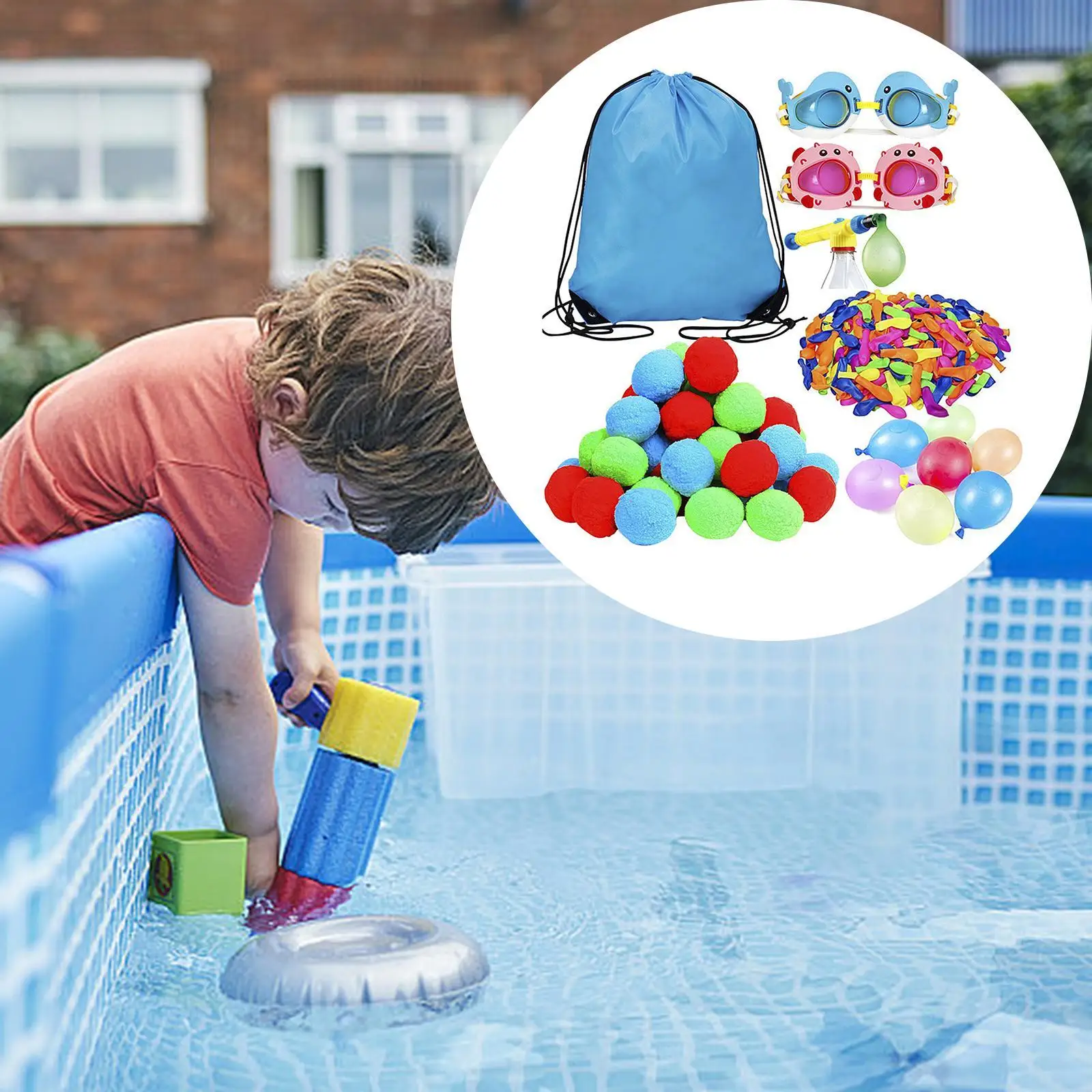 كرات رذاذ الماء مع حقيبة ظهر مع نظارات ألعاب مائية ممتعة بالونات مائية #1