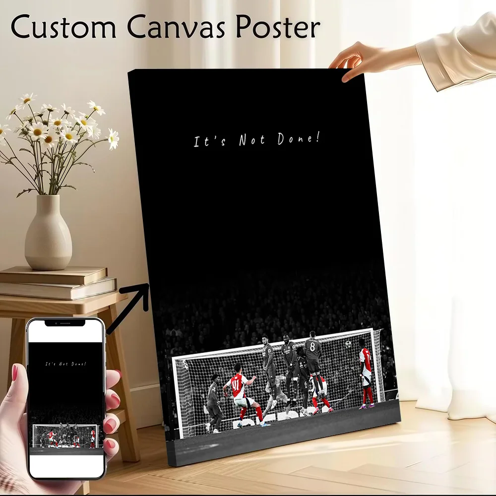 Football Game With Text Overlay Poster Canvas Wall Art Personalized Print Modern Painting Perfect Gift for Aesthetic Decoration