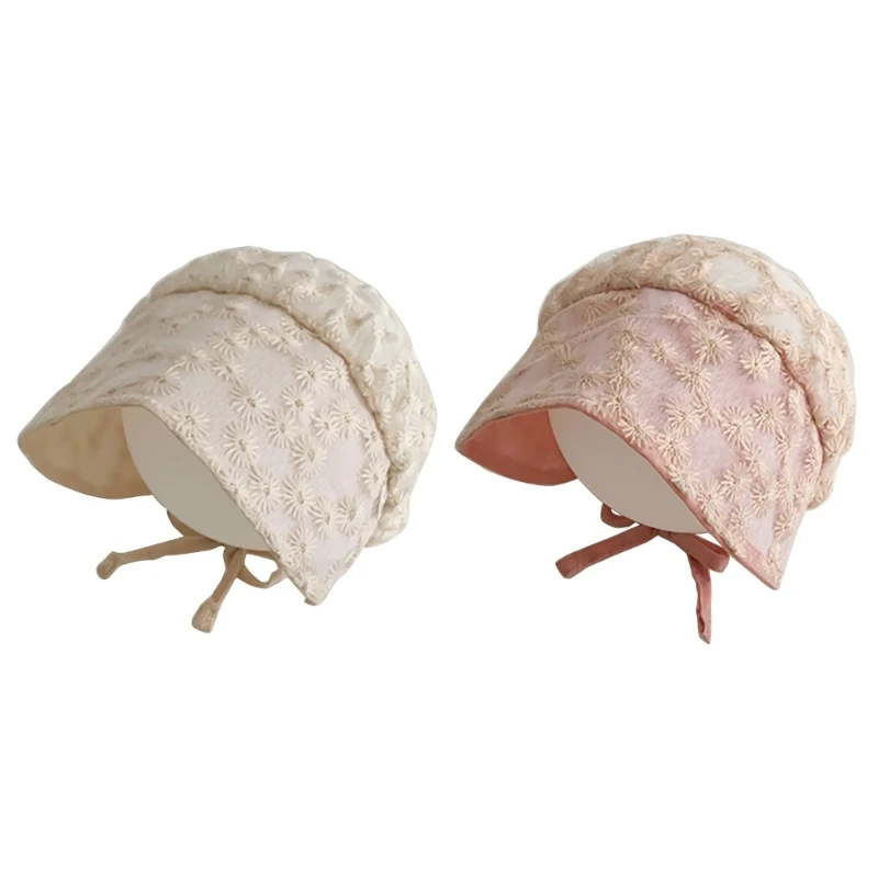 Hat Sun Bonnet Soft Flowers Bonnet Breathable Bonnet Cotton Hat for Outdoor K1KC