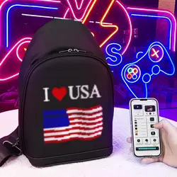 LED Crossbody Bag Full Color Screen and Programmable DIY Backpack Men And Women Travel Outdoor Advertising Travel Laptop Daypack