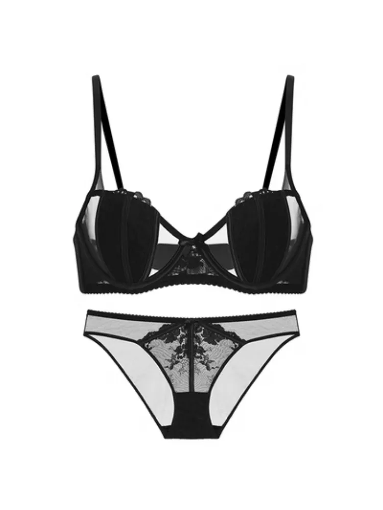 Francuski komplet biustonoszy ślubnych YUQI Victoria - Minimizer dużego biustu |   Seksowna czerwona bielizna dla panny młodej Ultra cienka, wygodna, zapobiegająca zwiotczeniu