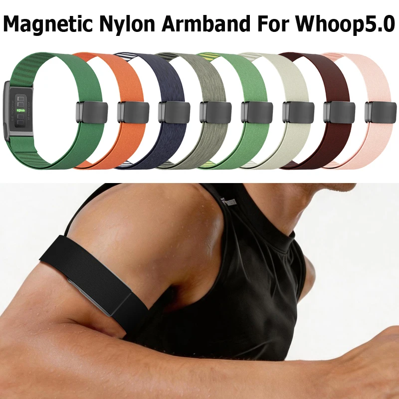 Magnetisches Sport-Nylon-Geflechtarmband für WHOOP 5.0 Schlaufenarmband Atmungsaktives Armband für Whoop 5.0 Ersatz-Zubehör