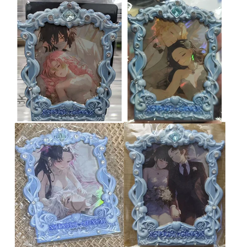 Anime Demon Slayer Nezuko Iguro Obanai Kanroji Mitsuri Agatsuma Zenitsu Couple Diamond Card Collectible Card Toy Birthday Gift