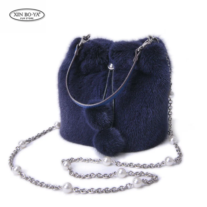 Fashion Simple Shoulder Bag Mink Fur Ladies Designer Handbag Shoulder Bag Messenger Bag Simple Hand Bag New Wave Party Fur Bags