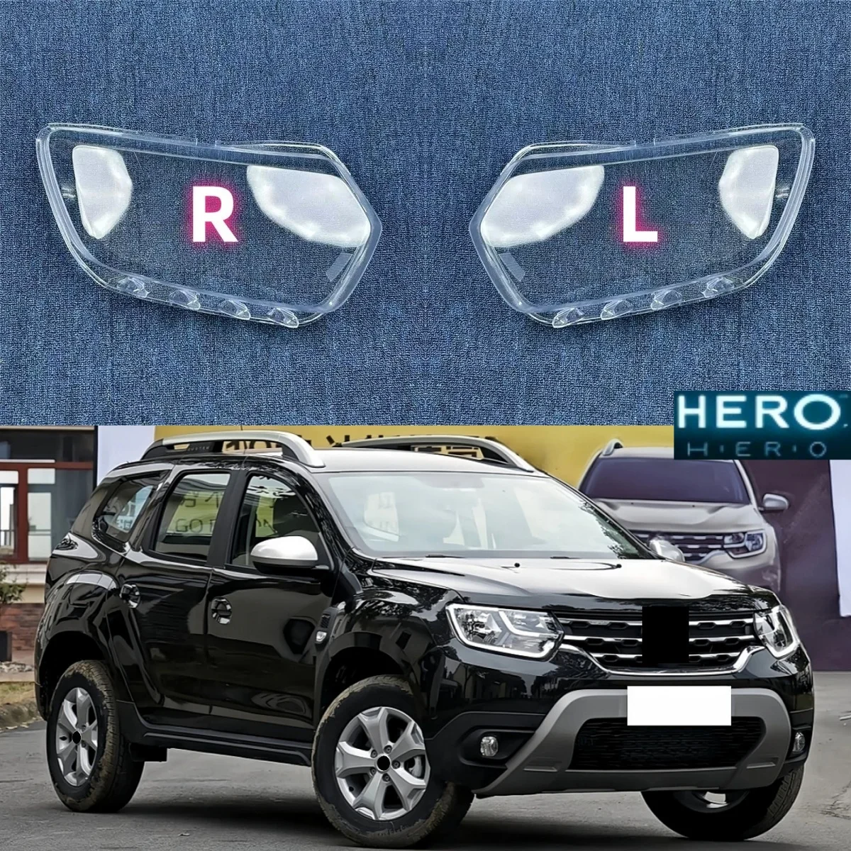 For Renault Duster 2018 2019 2020 2021 2022 Car Gadgets Front Headlight Cover Replace The Original Lampshade