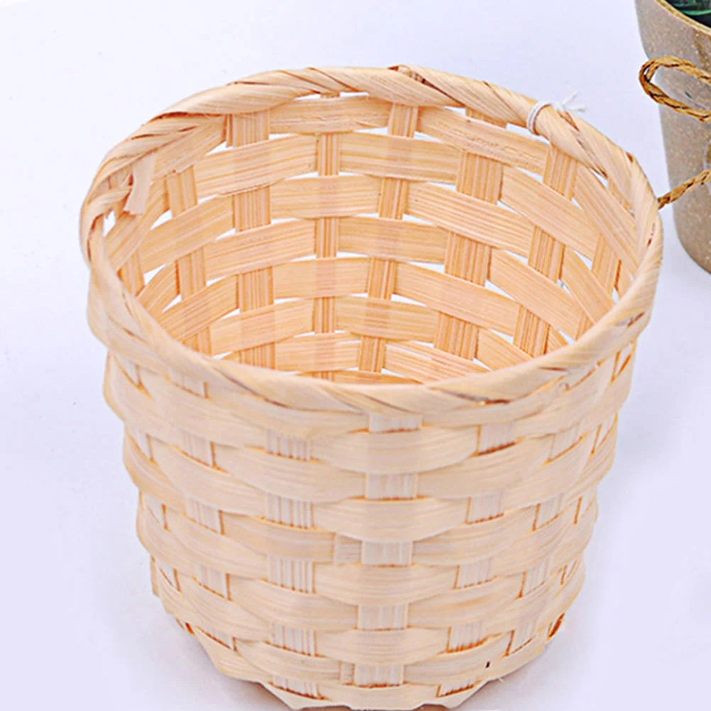 12 Pcs Woven Basket Storage Small Laundry Baskets Hand-made Hampers Wooden Decorate Home