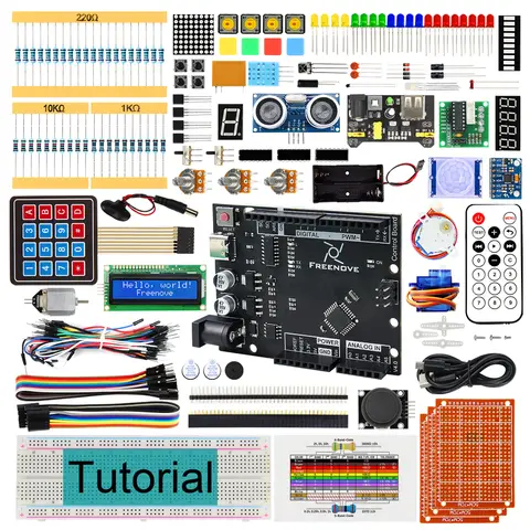 Freenove Ultimate Starter Kit for Arduino UNO R3 V4, 258-Page Detailed Tutorial, 217 Items, 57 Projects