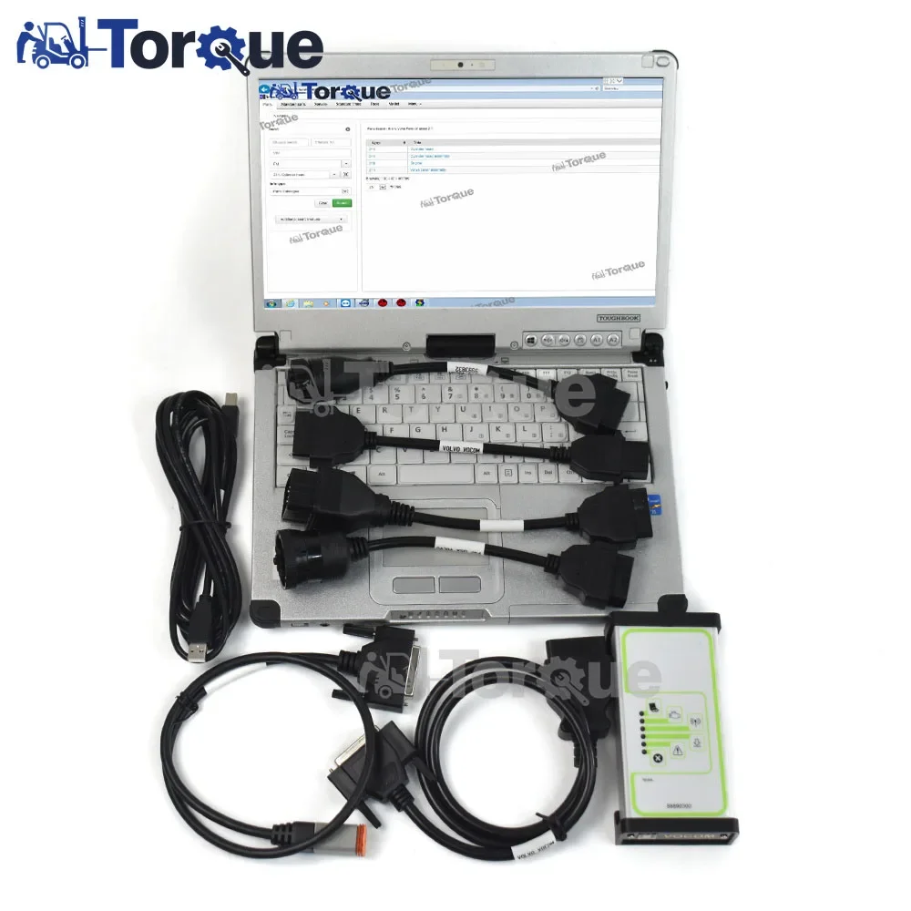 Construction Equipment Truck Diagnostic machine for vcads Vocom 88890300 Interface with cable Full Set+CFC2 laptop V2.8