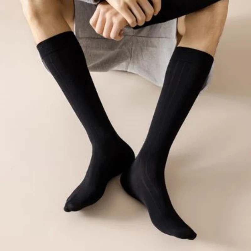 3/6 أزواج من الجوارب الرياضية القطنية عالية الجودة للرجال والنساء جوارب ضغط لدعم العجل باللون الأبيض لتشغيل كرة الطائرة وركوب الدراجات #3