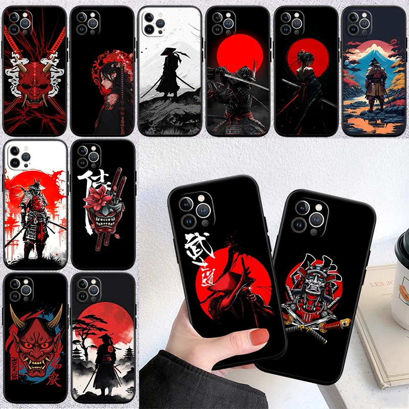 IM40 Japan Samurai Mask Phone Case for Samsung Galaxy S20 S21 S22 Ultra FE + Plus A21S A22 A24 A25 A26 A30 A30S A31