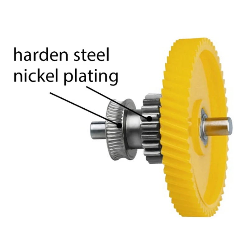 مجموعة تروس الطارد لطابعة Bambu Lab P1S P1P X1 Carbon X1C ثلاثية الأبعاد مطلية بالنيكل