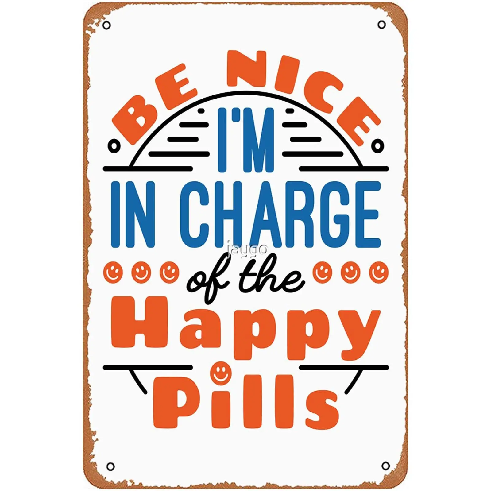 Be Nice I;m In Charge of the Happy Pills Funny Pharmacist Pharmacy Tech retro signs Art Bedroom Man Cave Bar Kitchen Club Bedroo