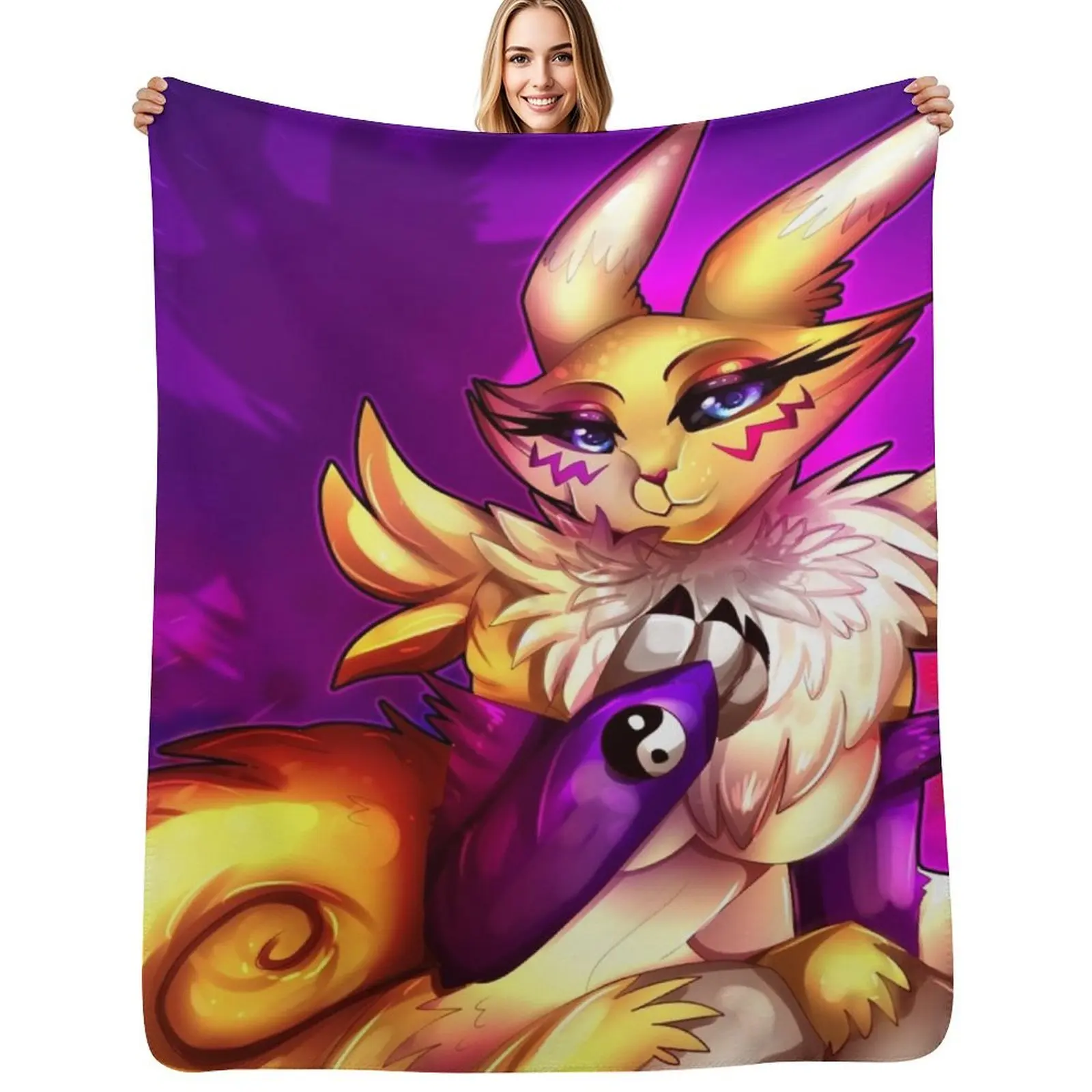 

Renamon 2 Throw Blanket halloween Comforter For Sofa Thin Blanket