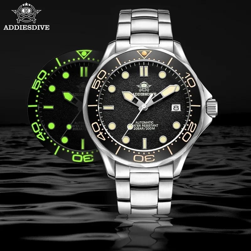 ADDIESDIVE AD2106 NH35 Sapphire Luminous Automatic Mechanical Watch for Men 100M Waterproof Dive Wristwatch Premium Male Watches