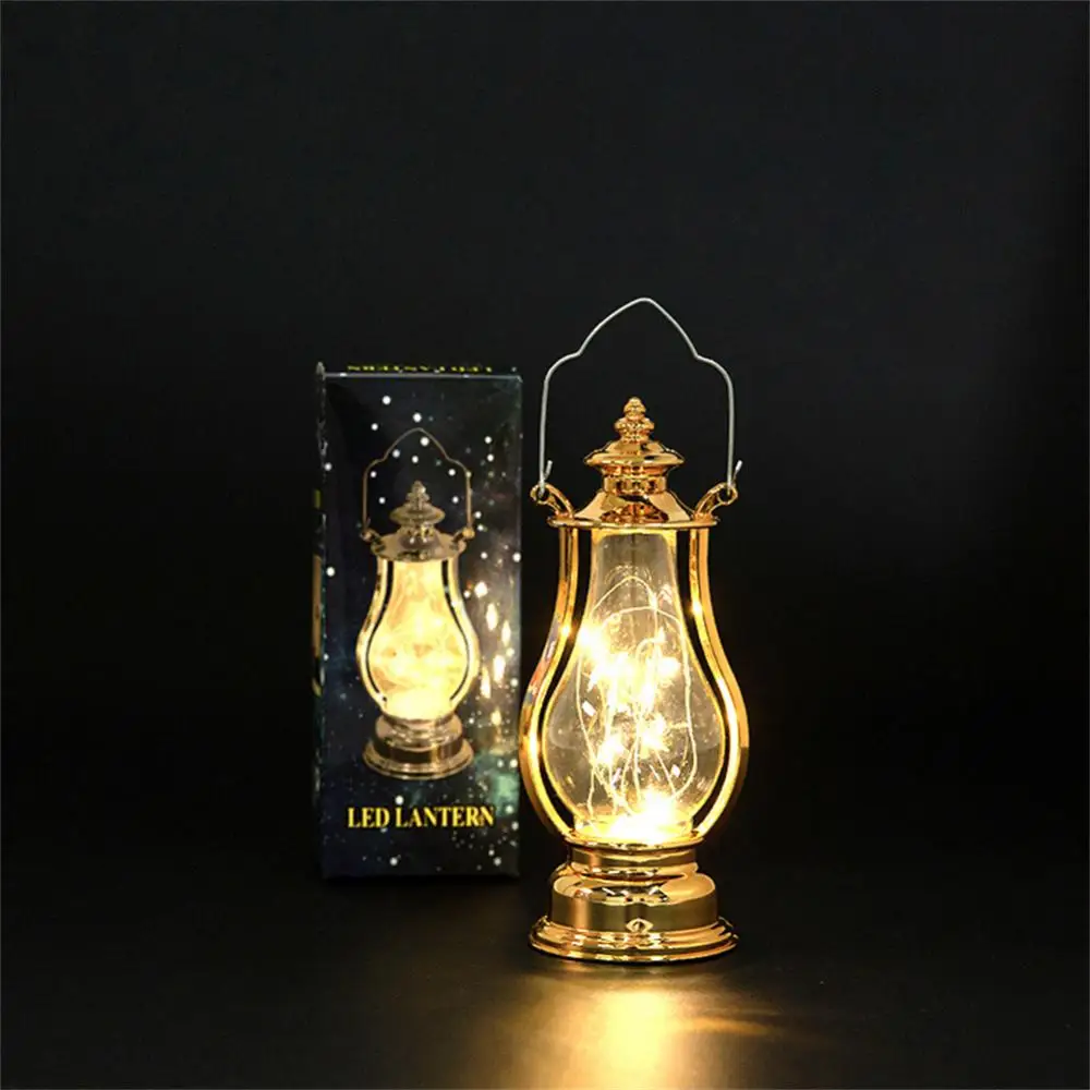 LED Retro Outdoor Camping Kerosene Lamp Portable Lantern Oil Lamp Style Vintage Photo Props Ramadan Lights Night Light Outdoor