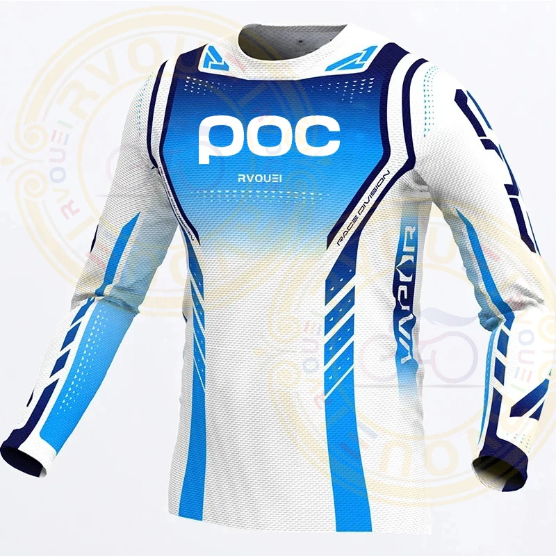 RVOUEI POC Cycling Motocross Jersey Downhil Mountain Bike DH Shirt MX Motorcycle Clothing for Boys MTB Short T-Shirt mtb jersey