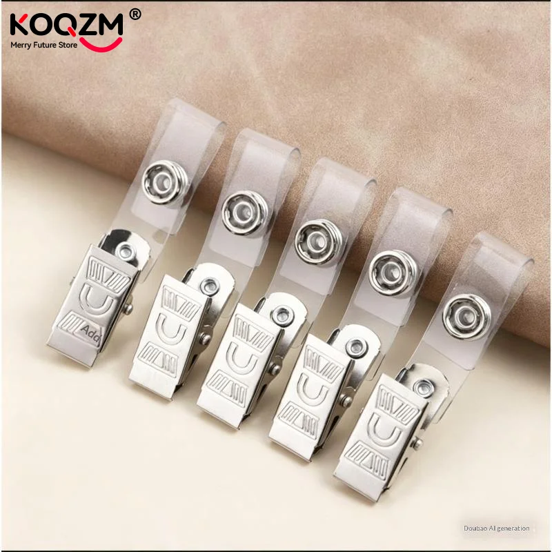 5PCS Of ID Card Name Tag Holder Badge Strap Clip Hospital Name Tag Clip Employee Badge Clip