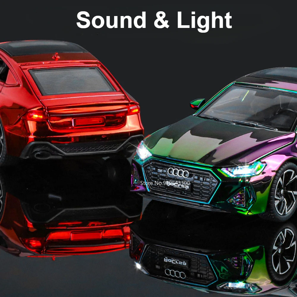 1:32 Audi RS7 Electroplating Racing Car Model Toy Shock Absorption 6 Doors Opened Vehicle Models with Light Gifts for Boy