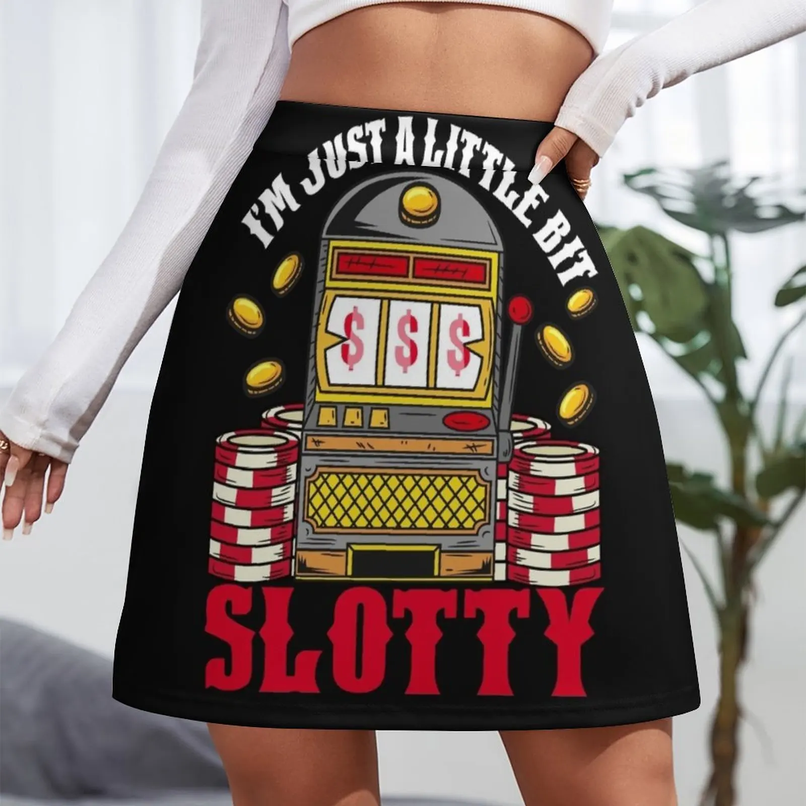 Jackpot Slot Machine design - I'm just a little bit slotty Mini Skirt korean women's clothes korean style clothes women 2023