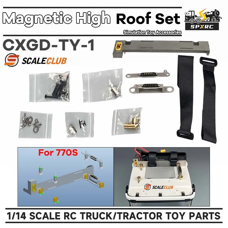 Magnetic High Roof Set For 1/14 Tamiyaa RC Dump Truck Scaniaa 770S R620/730 BENZZ VOLVOO 750 MANN SCALECLUB Toy Model Parts