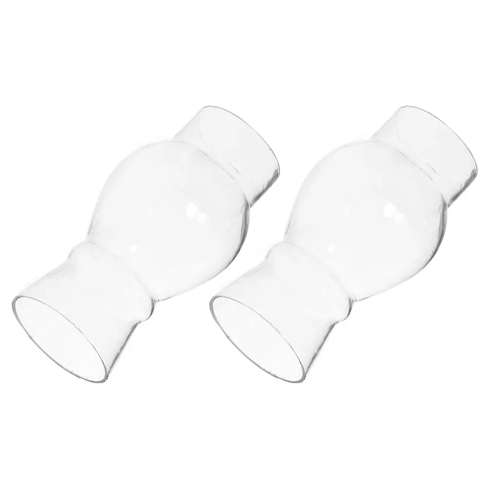 

2 Pcs Vintage Lampshade Parts Hurricane Shades Accessories Oil Lantern Wick Chimney Small