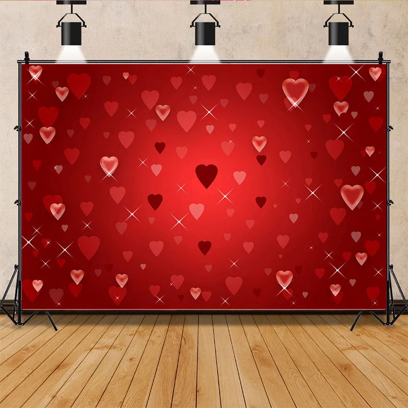 ZHISUXI Valentine's Day Photography Backdrops Props Bokeh Rose Wedding Red Heart Light Candy Love Embrace Background AL-28