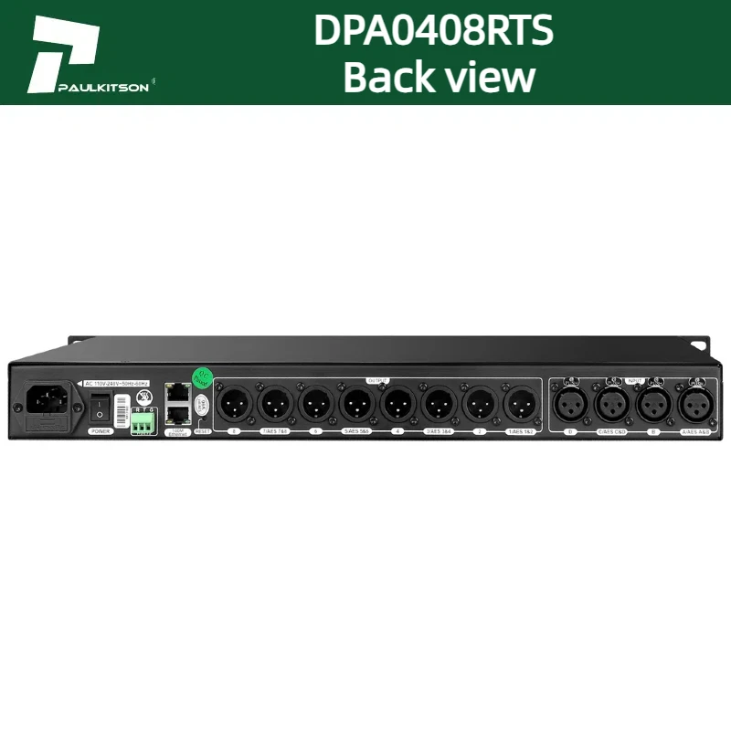 معالج الصوت الرقمي Paulkitson DPA0408RTS الاحترافي Dsp FIR AUTO AES 4 في 8 خارج 96 كيلو هرتز معالج معدات الصوت AA