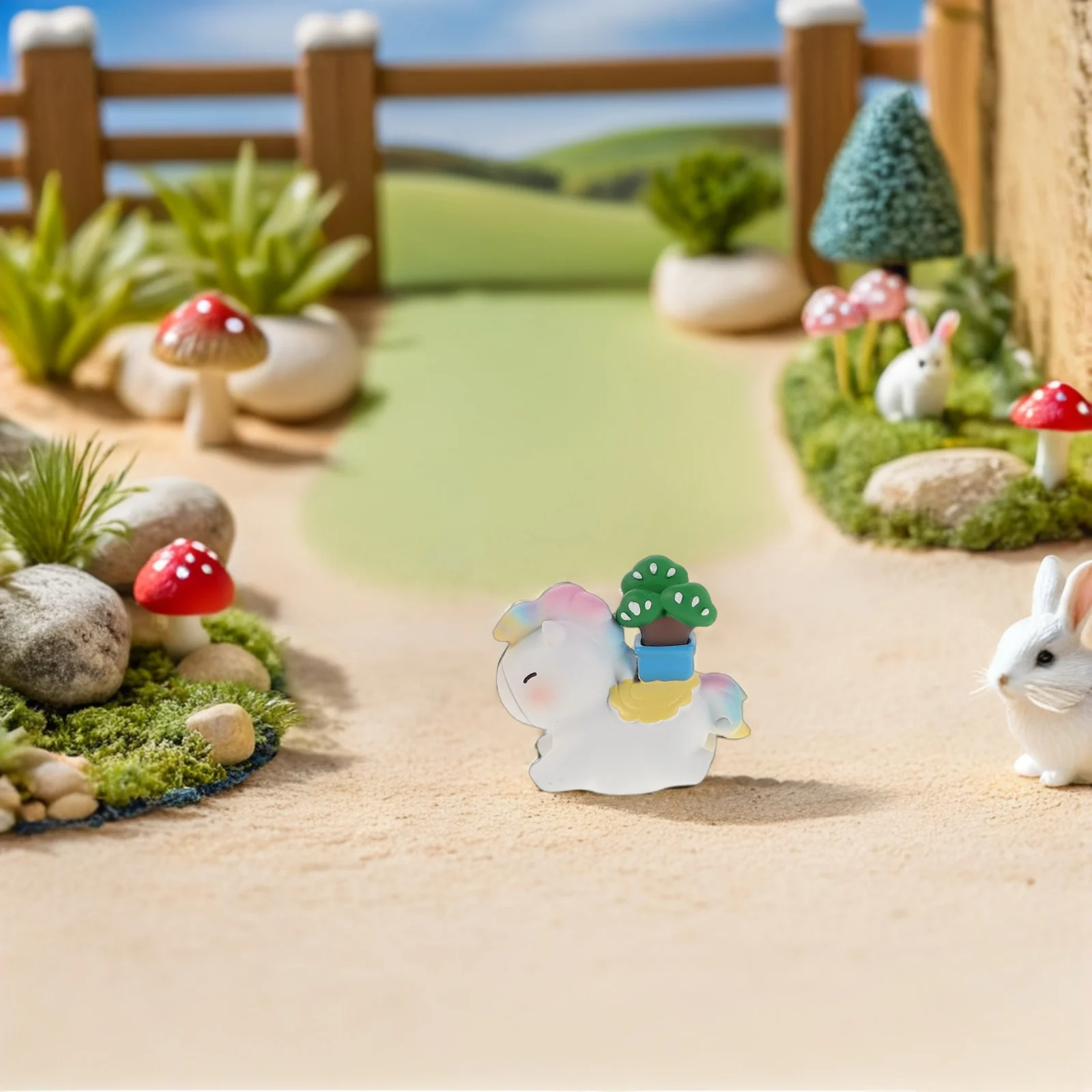 

4Pcs Micro Landscape Statue Horse Year Theme - Creative Resin Decorative Sculpture for Desktop Office Home Party Festival Indoor